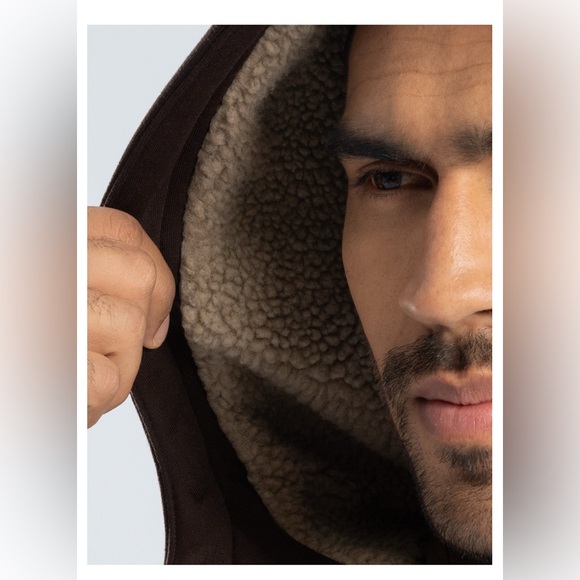 Men's Wrangler Dark Brown Fuzzy Hoodie - Picture 7 of 8